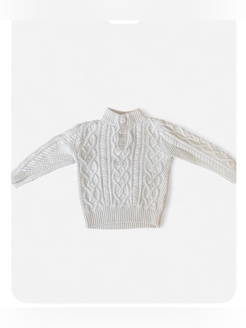 Gap Organic Mock Neck Cable Sweater White